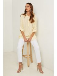 Fleur de Lin Bluzka w kolorze żółtym rozmiar: XL. Żółte bluzki damskie Fleur de Lin, xl, bez wzorów, bez kołnierzyka, bez ramiączek. Za 179.95 zł.