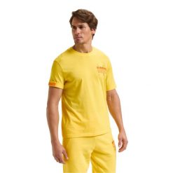 Koszulka DIADORA T-SHIRT SS MANIFESTO. Żółte t-shirty męskie Diadora, l, bez wzorów, bez kołnierzyka. Za 59.99 zł.