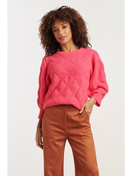 Smashed Lemon Sweter w kolorze różowym rozmiar: 3XL. Różowe swetry klasyczne damskie Smashed Lemon, xl, z wełny, bez kołnierzyka. Za 126.99 zł.