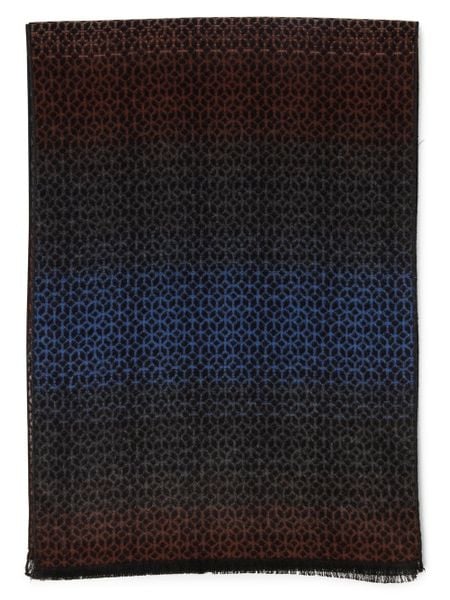 GRAAF Szalik męski Mężczyźni wiskoza niebieski|brązowy wzorzysty, ONE SIZE. Brązowe szaliki męskie GRAAF, bez wzorów, z wiskozy. Za 179.95 zł.