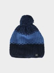 4F Czapka zimowa z pomponem męska - niebieska L. Niebieskie czapki męskie 4f, na zimę, bez wzorów, z materiału, sportowe. W wyprzedaży za 39.99 zł.