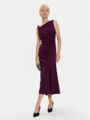 Imperial Sukienka koktajlowa AFATIKP Fioletowy Slim Fit. Fioletowe sukienki damskie Imperial, m, bez wzorów, z syntetyku, wizytowe, bez kołnierzyka, bez ramiączek. Za 279.99 zł.
