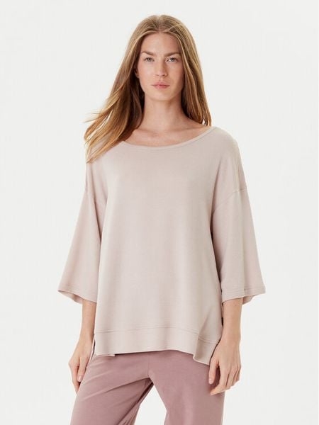 BOSS Bluzka Ottoman 50540029 Beżowy Relaxed Fit. Brązowe bluzki damskie Boss, xs, bez wzorów, bez ramiączek. Za 239.99 zł.