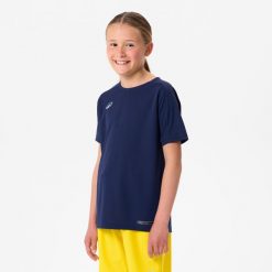 Koszulka do piłki nożnej z krótkim rękawem Kipsta Viralto Club. Niebieskie t-shirty sportowe męskie KIPSTA, na wiosnę, z materiału, bez ramiączek, do piłki nożnej. Za 39.99 zł.