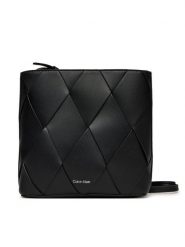 Calvin Klein Torebka Ck Woven Square Crossbody K60K612991 Czarny. Czarne listonoszki damskie CALVIN KLEIN, bez wzorów, ze skóry, bez dodatków. Za 329.99 zł.