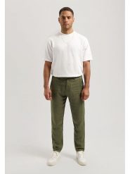 DSTREZZED Lniane spodnie chino w kolorze khaki rozmiar: W33. Brązowe spodnie materiałowe męskie DSTREZZED, bez wzorów, ze lnu. Za 219.60 zł.