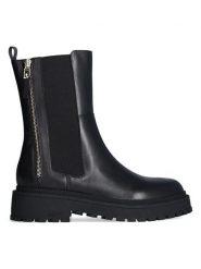 Liu Jo Skórzane botki w kolorze czarnym rozmiar: 38. Czarne botki damskie Liu Jo, z materiału, bez obcasa, bez zapięcia. Za 522.14 zł.