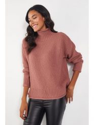 Milan Kiss Sweter w kolorze jasnoróżowym rozmiar: XL. Różowe golfy damskie Milan Kiss, xl, bez wzorów, z wełny, bez ramiączek. Za 151.90 zł.