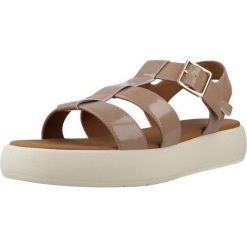 Sandały GEOX D CAMALEI Rose. Czerwone sandały damskie Geox, bez wzorów, z materiału, bez obcasa. Za 332.99 zł.