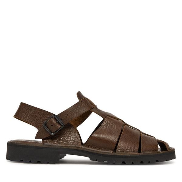 Sandały Fracap. Brązowe sandały damskie Fracap, bez wzorów, bez obcasa, na płaskiej podeszwie. Za 499.99 zł.