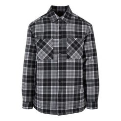 Męska Wyściełana Kurtka Koszulowa W Kratę. Białe kurtki męskie Urban Classics, m, bez wzorów, bez kaptura. Za 222.99 zł.