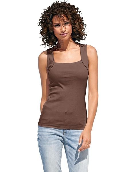 Heine Top w kolorze ciemnobrązowym rozmiar: 42. Brązowe topy damskie Heine, bez wzorów, z bawełny, bez kołnierzyka. Za 43.99 zł.