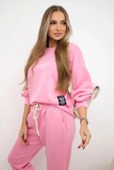 Komplet masełko bluza + spodnie jasny różowy. Czerwone bluzy bez kaptura damskie KESI, l, z dresówki. Za 342.93 zł.