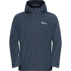 Kurtka trekkingowa męska Jack Wolfskin Taubenberg. Niebieskie kurtki męskie Jack Wolfskin, m, bez wzorów, z materiału, klasyczne, z kapturem. Za 1,094.00 zł.