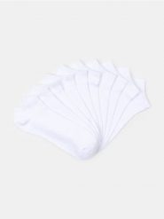 Prążkowane skarpetki 10 pack - biały. Białe skarpetki męskie Sinsay, bez wzorów, prążkowane. Za 19.99 zł.