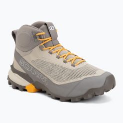 Buty turystyczne męskie SCARPA Ribelle Cross 2 Mid. Brązowe buty trekkingowe męskie Scarpa, z tkaniny, przed kolano, bez zapięcia, trekkingowe. Za 649.99 zł.