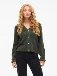 Vila Kardigan "Vitilda" w kolorze khaki rozmiar: L. Brązowe kardigany damskie Vila, l, bez wzorów, prążkowane. Za 104.39 zł.