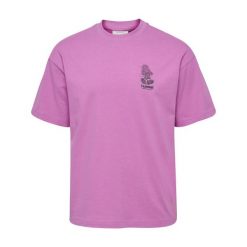 Luźna koszulka Hummel Bees Stadium. Fioletowe t-shirty damskie HUMMEL, m, bez wzorów, z dzianiny, bez kołnierzyka. Za 148.70 zł.