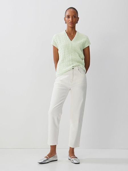 Someday Koszulka w kolorze jasnozielonym rozmiar: 40. Zielone bluzki damskie Someday, bez wzorów, bez kołnierzyka, bez ramiączek. Za 86.99 zł.