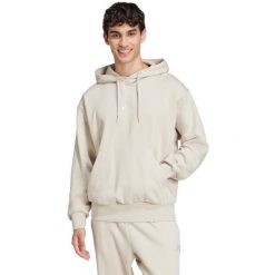Bluza męska ADIDAS Essentials Feelcozy Fleece - beżowa. Brązowe bluzy z kapturem męskie Adidas, m, z bawełny. Za 178.99 zł.