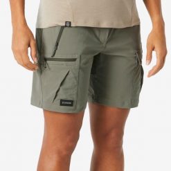 Spodenki trekkingowe damskie Simond MT500. Brązowe szorty damskie SIMOND, bez wzorów, z syntetyku, sportowe. Za 99.99 zł.