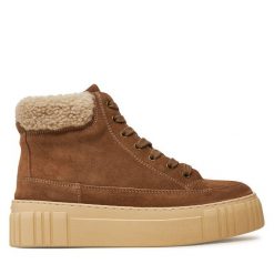 Botki Gant. Brązowe botki damskie Gant, bez obcasa, na płaskiej podeszwie, bez zapięcia. Za 449.99 zł.
