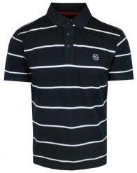 Koszulka Polo, Męska - Pako Jeans - Granatowa w Białe Prążki. Niebieskie koszulki polo męskie Pako Jeans, m, bez wzorów, z bawełny, bez ramiączek. Za 119.00 zł.