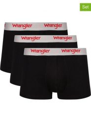 Wrangler Bokserki (3 pary) "Tasker" w kolorze czarnym rozmiar: XL. Czarne bokserki męskie Wrangler, bez wzorów. Za 73.93 zł.