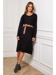 So Cachemire Sukienka dzianinowa "Giusepe" w kolorze czarnym rozmiar: M. Czarne sukienki damskie So Cachemire, m, bez wzorów, z dzianiny, bez kołnierzyka, bez ramiączek, maxi. Za 157.73 zł.