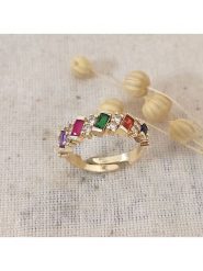 Atelier MIU Pozłacany pierścionek z cyrkoniami rozmiar: onesize. Żółte pierścionki damskie atelier MIU, z cyrkonią, pozłacane. Za 50.45 zł.