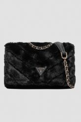 GUESS Czarna torebka Katine Convertible Xbody Flap. Czarne torebki klasyczne damskie Guess, z aplikacjami, bez dodatków. W wyprzedaży za 497.99 zł.