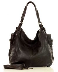 Torebka damska czarna MARCO MAZZINI v47a. Czarne shopper bag damskie bez wzorów, z bawełny, na ramię, bez dodatków. Za 489.25 zł.