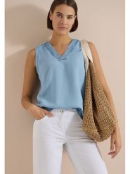 Cecil Bluzka w kolorze błękitnym rozmiar: L. Niebieskie bluzki damskie Cecil, l, bez wzorów, z lyocellu, bez kołnierzyka, bez ramiączek. Za 144.95 zł.