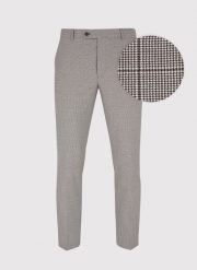 PAKO LORENTE – Brązowe spodnie garniturowe w kratę. Brązowe spodnie wizytowe męskie Pako Lorente, z elastanu. Za 299.99 zł.
