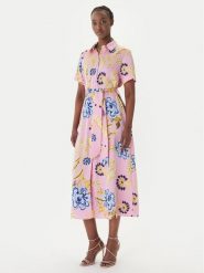 LOLA CASADEMUNT Sukienka koszulowa LS2616088 Różowy Regular Fit. Czerwone sukienki damskie lola casademunt, xl, bez wzorów, z syntetyku, bez kołnierzyka, bez ramiączek, koszulowe. Za 712.99 zł.