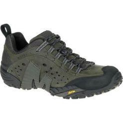 Buty trekkingowe męskie Merrell Intercept. Zielone buty trekkingowe męskie MERRELL, z gumy, bez zapięcia, trekkingowe. Za 699.99 zł.