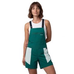 Damskie wodoodporne spodenki trekkingowe z szelkami Siroko Kootenay Short-W Gree. Zielone szorty damskie SIROKO, bez wzorów, z materiału. Za 216.00 zł.