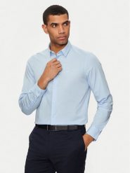Calvin Klein Koszula K10K110856 Niebieski Slim Fit. Niebieskie koszule męskie CALVIN KLEIN, m, bez wzorów, z bawełny, bez kołnierzyka, bez ramiączek. Za 249.99 zł.