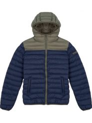 Wrangler Kurtka pikowana w kolorze niebiesko-oliwkowym rozmiar: L. Brązowe kurtki męskie Wrangler, l, z aplikacjami, ze skóry, bez kaptura. Za 281.10 zł.