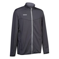 Kurtka treningowa do hokeja na trawie męska Korok FH900. Czarne kurtki męskie KOROK, l, bez wzorów, z elastanu, sportowe, bez kaptura. W wyprzedaży za 149.99 zł.