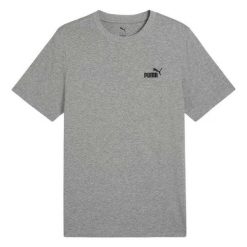 Męska Koszulka Essentials No 1 Small Logo T-shirt. Szare t-shirty męskie Puma, m, bez wzorów, bez kołnierzyka. Za 100.99 zł.