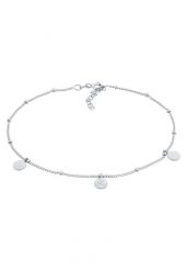 Elli Damska bransoletka na kostkę Kulka płytka młotkowane srebro 925 Sterling Silver Bransoletki na nogę 1 ct Damski. Szare bransoletki damskie Elli, srebrne. Za 203.99 zł.