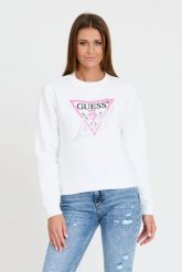 GUESS Biała bluza Cn Icon. Białe bluzy bez kaptura damskie Guess, s. W wyprzedaży za 326.99 zł.