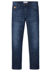 Jeansy classic fit ze wzmocnionym krokiem, tapered. Niebieskie jeansy męskie bonprix. Za 149.99 zł.