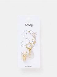Kolczyki 7 pack - złoty. Żółte kolczyki damskie Sinsay, złote. Za 15.00 zł.