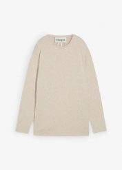 Długa bluza z dzianinowego materiału. Brązowe bluzy bez kaptura damskie bonprix, z dzianiny. Za 99.99 zł.