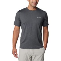 Koszulka sportowa męska Columbia Tech Trail Crew Neck II z krótkim rękawem. Szare t-shirty sportowe męskie Columbia, l, z elastanu, bez ramiączek, trekkingowe. Za 219.00 zł.