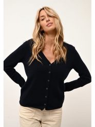 Just Cashmere Kaszmirowy kardigan "Norma" w kolorze granatowym rozmiar: S. Niebieskie kardigany damskie Just Cashmere, s, bez wzorów, z kaszmiru. Za 369.99 zł.