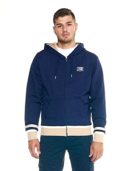 Bluza z kaptur na co dzień na siłownię. Niebieskie bluzy sportowe męskie LEONE 1947 APPAREL, xs. Za 105.21 zł.