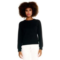 Damski sweter Leone Basic z okrągłym dekoltem. Czarne swetry klasyczne damskie LEONE 1947 APPAREL, l, z tkaniny, bez kołnierzyka. W wyprzedaży za 139.75 zł.